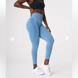 [l] NVGTN NWOT Sky Blue Contour Seamless Leggings Compression Fitted Women’s